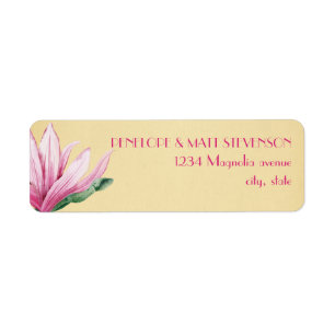 Rosa Magnolia-Blume   Vintages Papier   Monogramm