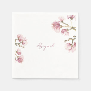 Rosa Magnolia Blüte Cocktail Serviette