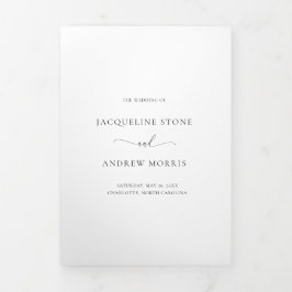 Rosa Magnolia Eukalyptus Foto Hochzeit Dreifach Gefaltete Einladung