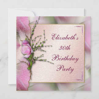 Rosa Magnolia Geburtstagsparty Einladung