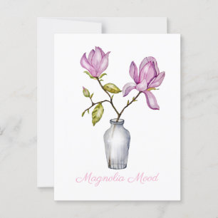 Rosa Magnolia Postkarte