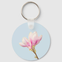 Rosa Magnolia Schlüsselring Schlüsselanhänger