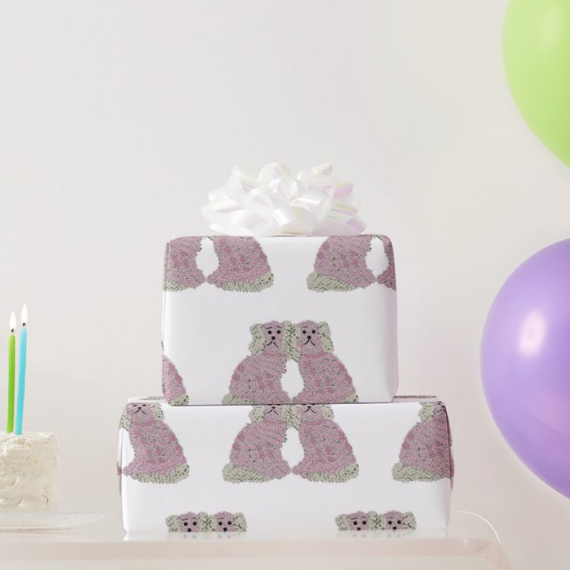 Rosa Magnolia Staffordshire Hunde Rose Kunst, Dich Geschenkpapier (Partygeschenke)