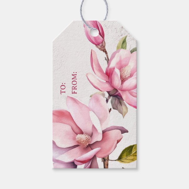 Rosa Magnolia von und zu Geschenktafel Geschenkanhänger (Vorderseite)