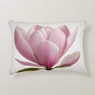 Rosa Magnolie Blume weißer Hintergrund Kissen Kiss