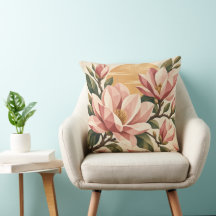 Rosa Magnolie Botanische Kunst