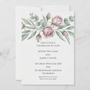Rosa Magnolie Hochzeitseinladung Einladung
