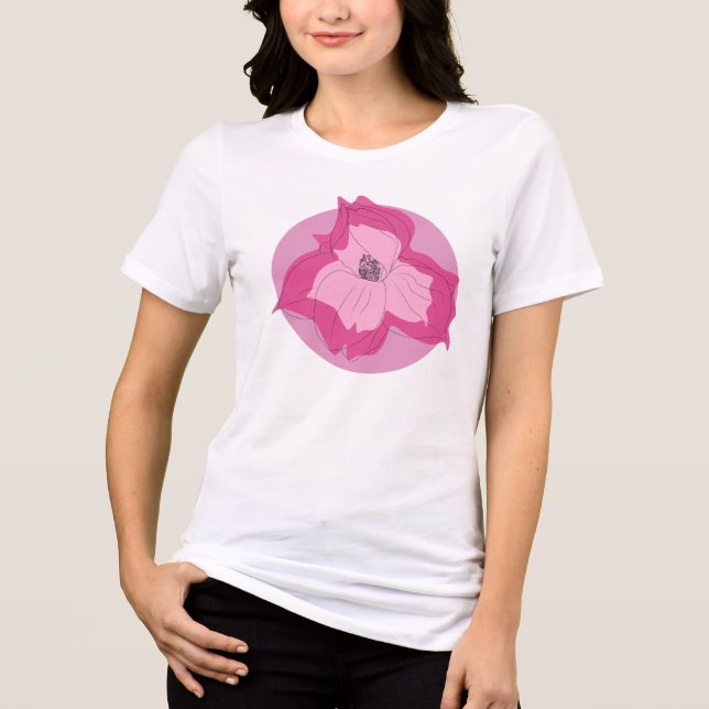 Rosa Magnolie Tri-Blend Shirt (Vorderseite)