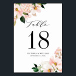 Rosa Magnolien und Hydrangeas Rose Gold Tischnummer<br><div class="desc">Fügen Sie Ihrem Event einen femininen und eleganten Akzent mit den individuell gestaltbaren Tischnummern der Blumen hinzu. Es zeigt Aquarellbilder von rötlich-rosa Magnolien und Hydrangeas mit Goldfolienakzent der Imitate. Diese blühenden Tischnummern sind ideal für Frühjahrsfeiern,  Brautpartys,  Babyduschen und vieles mehr.</div>