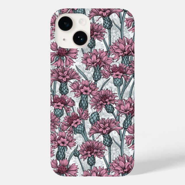 Rosa Maisblumen, weiße Blume Case-Mate iPhone Hülle (Rückseite)
