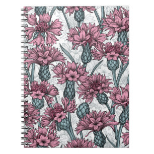 Rosa Maisblumen, weiße Blume Notizblock