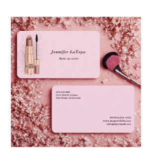 Rosa Make-up-Artistin  Visitenkarte