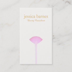 Rosa Makeup-Pinsel, einfacher Makeup-Künstler 2 Visitenkarte