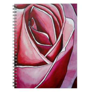 Rosa Makro Blumen Aquarell abstrakte Kunst Notizblock