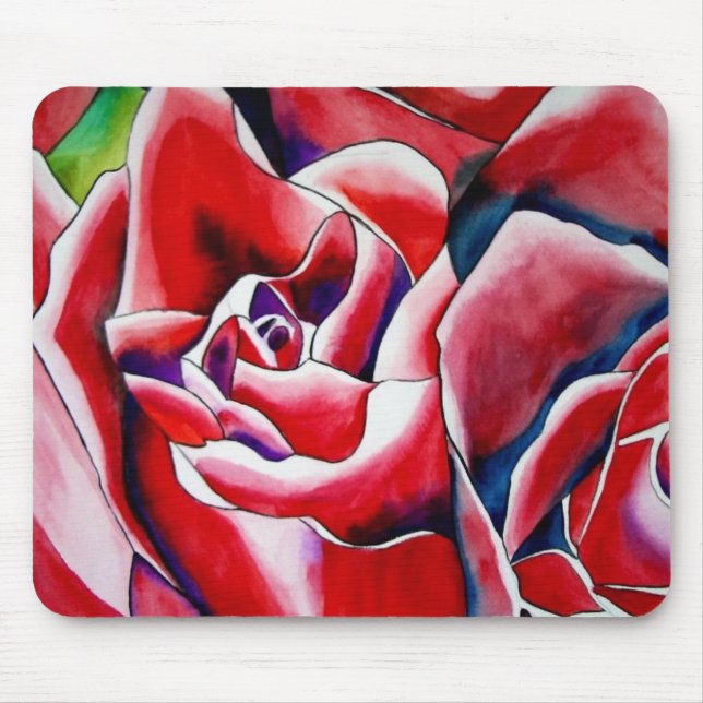 Rosa Makro-Rose Mousepad (Vorne)