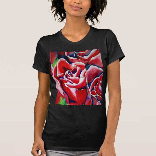 Rosa Makro-Rose T-Shirt (Vorderseite)