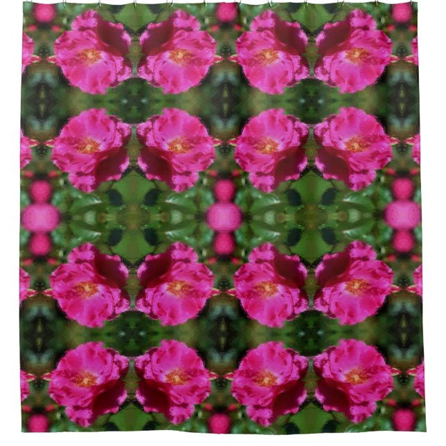 Rosa Malerei Abstrakte Blume Kunst Duschvorhang (Vorderseite)