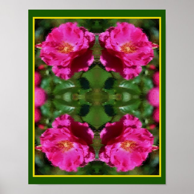 Rosa Malerei Abstrakte Blume Kunst Poster (Vorne)