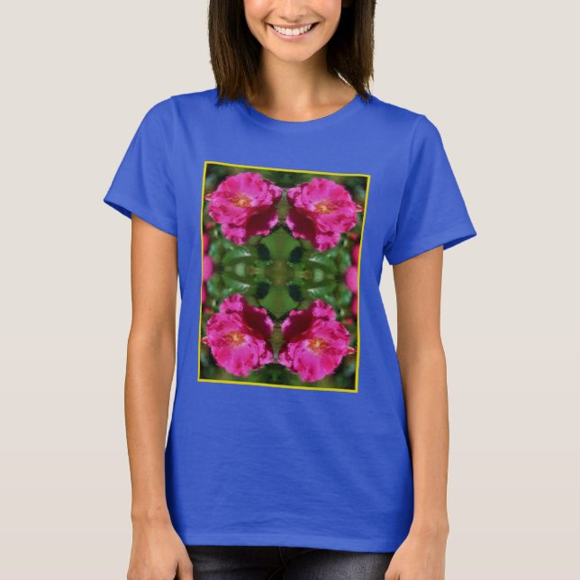 Rosa Malerei Abstrakte Blume Kunst T-Shirt (Vorderseite)