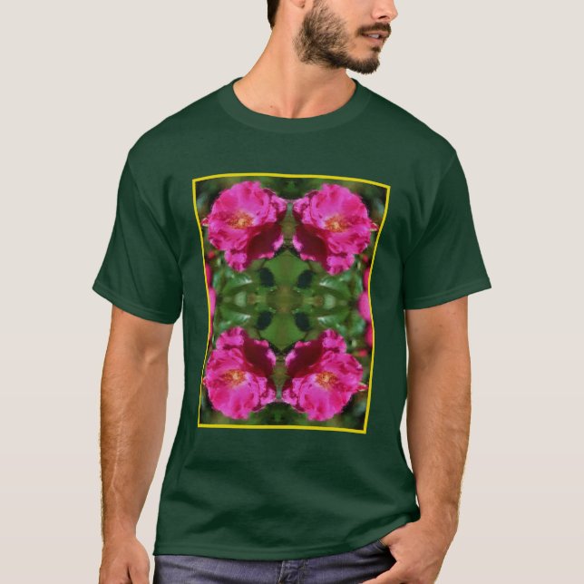 Rosa Malerei Abstrakte Blume Kunst T-Shirt (Vorderseite)