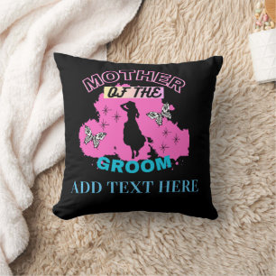 Rosa Mama Mami aus Blauer und Schwarz Kissen