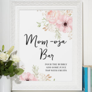 Rosa Mama-osa-Bar Baby Dusche Poster