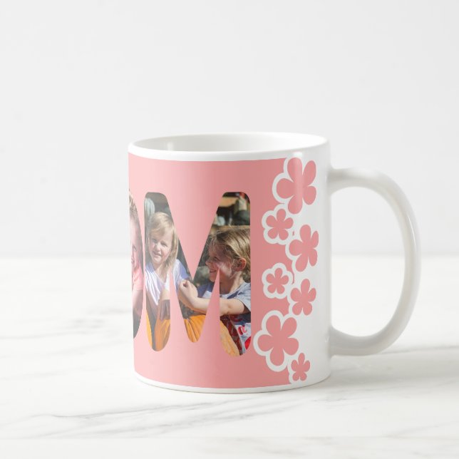 Rosa Mama Personalisiertes Foto Kaffeetasse (Rechts)