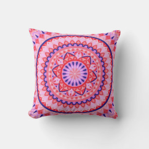 Rosa Mandala Boho Vibrantes Geometrisches Muster L Kissen