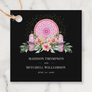 Rosa Mandala Crystals Metaphysische Hochzeit Geschenkanhänger
