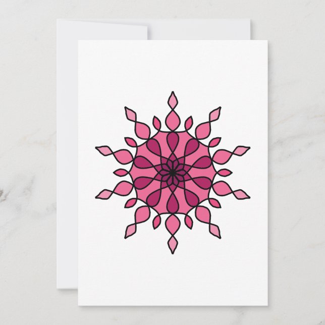Rosa Mandala Feiertagskarte (Vorderseite)