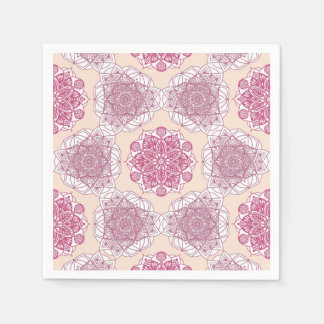 Rosa Mandala-Geometrie Serviette