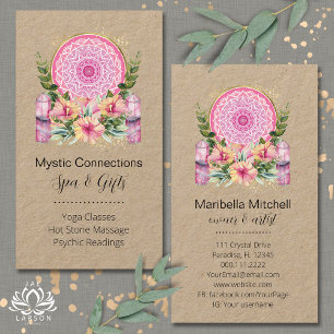 Rosa Mandala Kristalle Blumen Energie Yoga Reiki S Visitenkarte