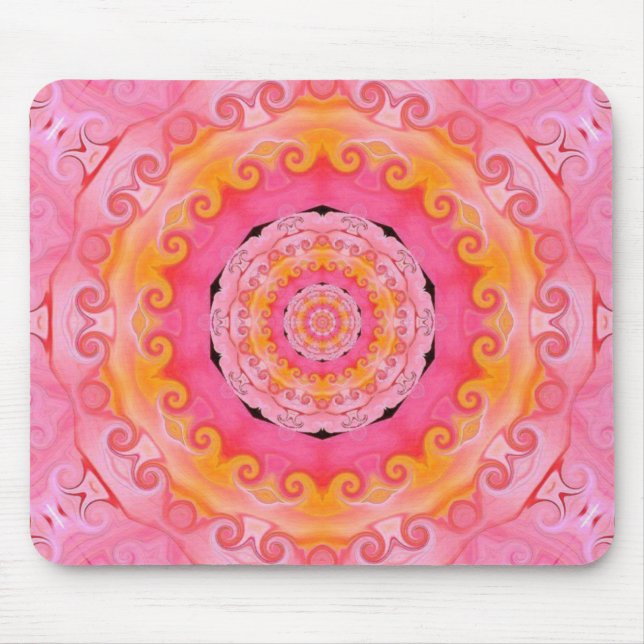 Rosa Mandala Mousepad (Vorne)