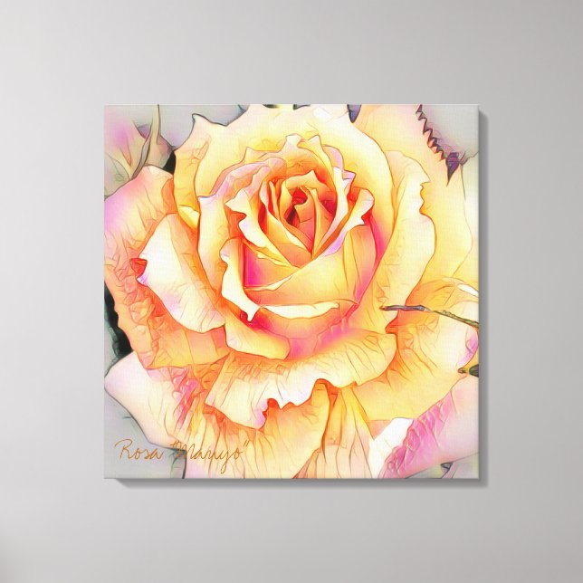 Rosa ‘Manyo’ [Premium Canvas] Leinwanddruck (Vorderseite)