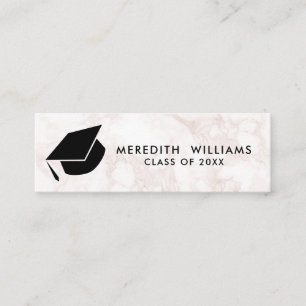 Rosa Marbella Grad Cap Abschluss einfügen Mini Visitenkarte