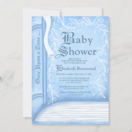 Rosa Märchen erzählerisches Buch Babydusche Einladung