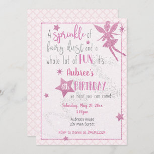 Rosa Märchenbraun zum Geburtstag Einladung