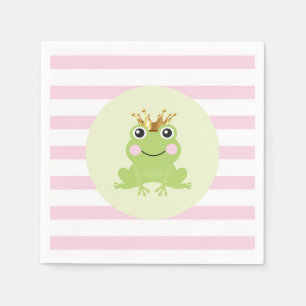 Rosa Märchenbuch Feen-Tale Froschkönig Babyparty Serviette