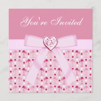 Rosa Märchenland-Flamingo-Party lädt ein Einladung