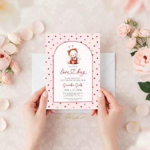 Rosa Marienkäfer Baby Shower Mädchen Einladung