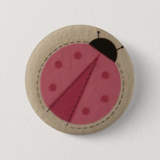 rosa Marienkäfer Button (Vorderseite)