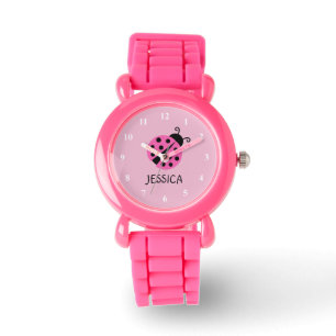 Rosa Marienkäferuhr personalisiert mit Armbanduhr