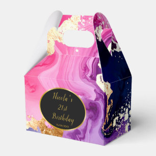 Rosa, Marineblaue und Goldtinten-Geburtstagsfeier Geschenkschachtel