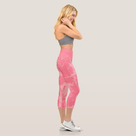 Rosa Marmor Abstrakt Capri Leggings