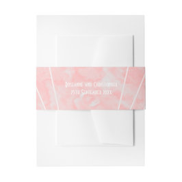 Rosa Marmor Art Deco Design Hochzeit Einladungsbanderole