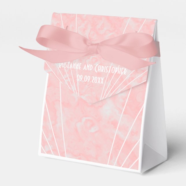 Rosa Marmor Art Deco Design Hochzeit Geschenkschachtel (Vorderseite)