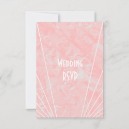 Rosa Marmor Art Deco Design Hochzeit RSVP Karte
