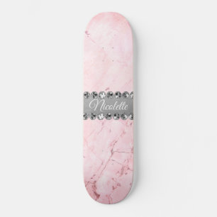 Rosa Marmor Diamond Bling Skateboard