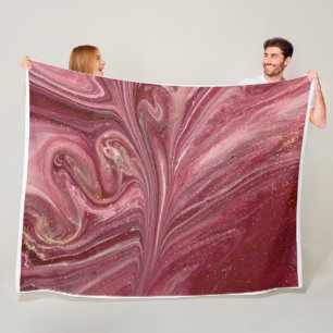 Rosa Marmor Eleganz Fleece-Decke Fleecedecke