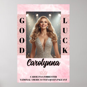 Rosa Marmor Glitz Gala Abschieds-Türplakat Poster